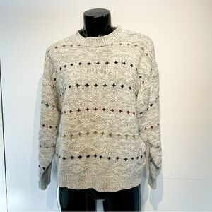 Vintage Italy Sweater Grey Knit Cottagecore Wool S M